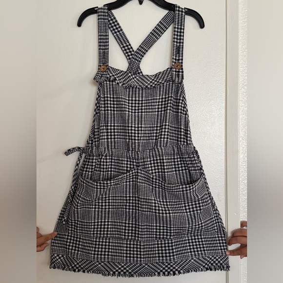 FREE PEOPLE CHRISSIE SKIRTALL MINI OVERALL DRESS PLAID XS FESTIVAL ANTHRO ASOS - Picture 5 of 11